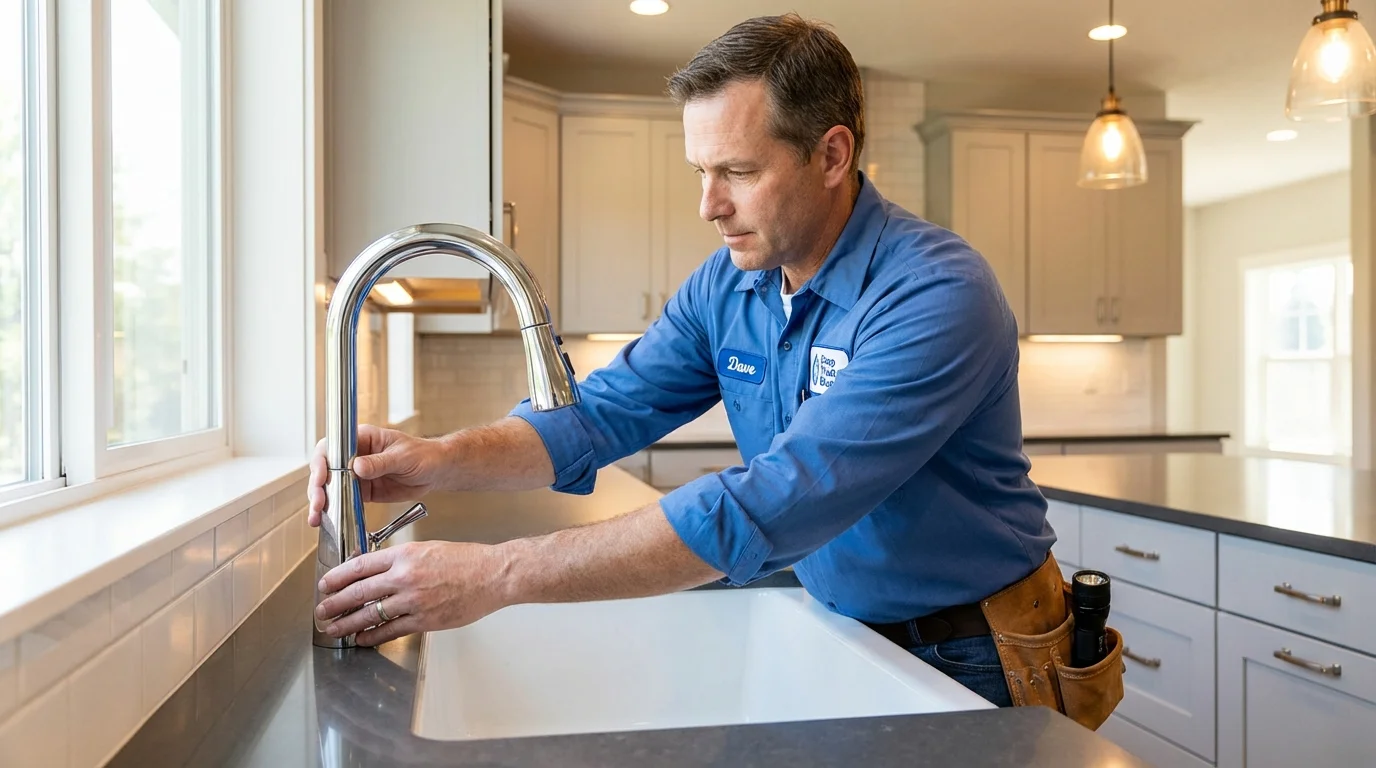 Kitchen faucet installation by Johns Plumbing LLC in Worthington