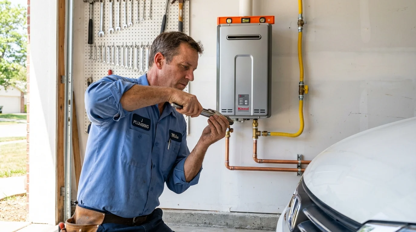Tankless water heater installation by a Johns Plumbing LLC plumber in Worthington